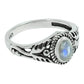 Gift For Her Natural Rainbow Moonstone Solitaire Ring 925 Silver U15