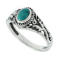 Natural Turquoise Gemstone 925 Silver Statement Ring For Girls Y15