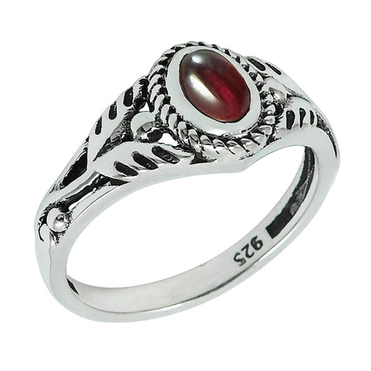 Gift For Woman Cocktail Ring 925 Silver Natural Garnet Gemstone F1