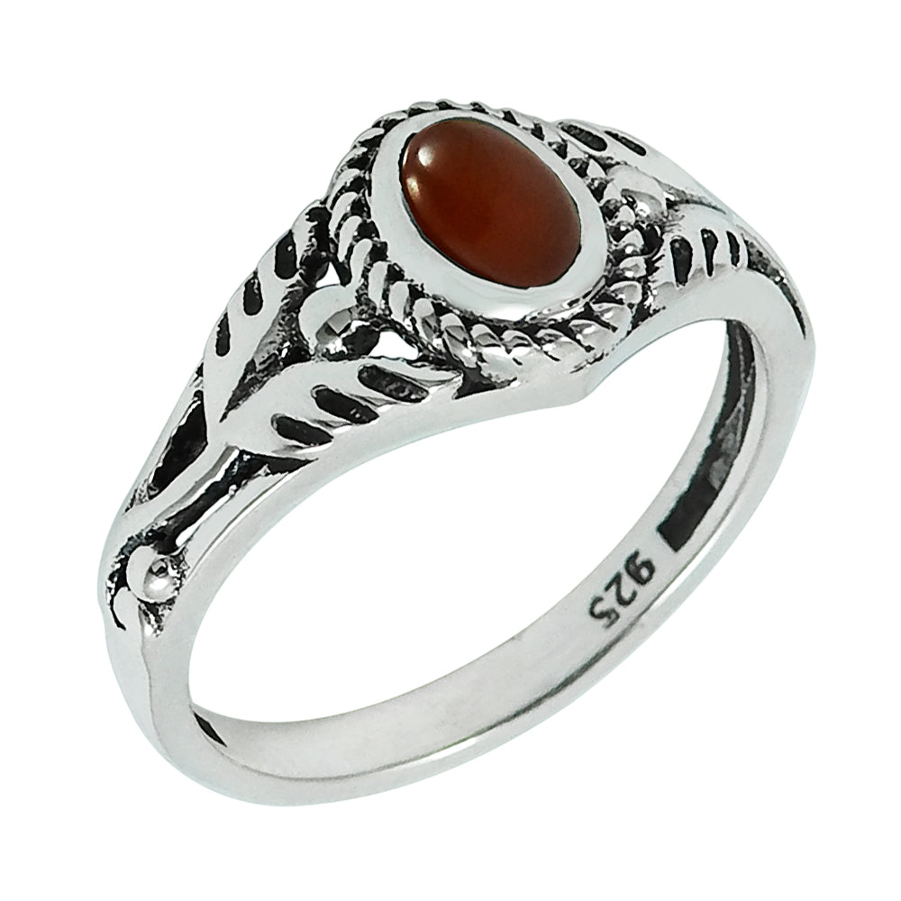 Gift For Her Carnelian Gemstone Jewelry 925 Sterling Silver Ring K99