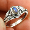Gift For Woman Natural Labradorite Tribal Ring 925 Silver Jewelry F33