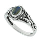 Gift For Woman Natural Labradorite Tribal Ring 925 Silver Jewelry F33