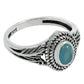 Natural Chalcedony Statement Bohemian Ring 925 Silver For Women D21