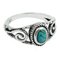 Natural Turquoise Gemstone Solitaire Boho Ring 925 Sterling Silver X13