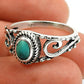 Natural Turquoise Gemstone Solitaire Boho Ring 925 Sterling Silver X13