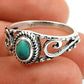 Natural Turquoise Gemstone Solitaire Boho Ring 925 Sterling Silver X13