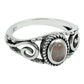 Gift For Her 925 Silver Natural Rose Quartz Cocktail Bohemian Ring C22