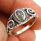 Gift For Woman 925 Silver Natural Labradorite Cocktail Tribal Ring F1