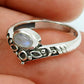 Natural Rainbow Moonstone 925 Silver Cocktail Crown Ring For Girls U10