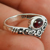 925 Silver Natural Garnet Stone Charming Crown Ring Woman Gift Jewelry A2