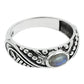 Natural Rainbow Moonstone Gemstone Statement White Ring 925 Silver W17