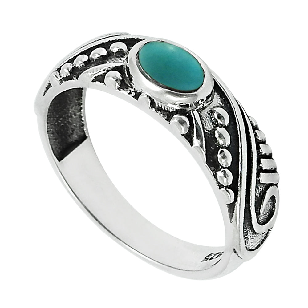 Natural Turquoise Sterling Silver Mother Handmade Ethnic Statement New Ring