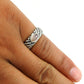 Woman Gift Band Natural Pink Rose Quartz Gemstone Ring 925 Silver B23