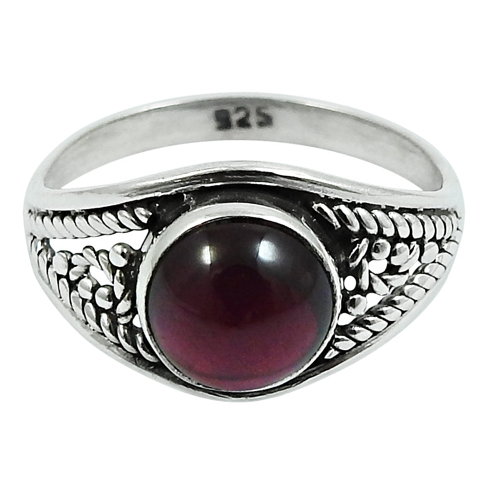 Natural Garnet Gemstone Cocktail Vintage Ring 925 Sterling Silver K1