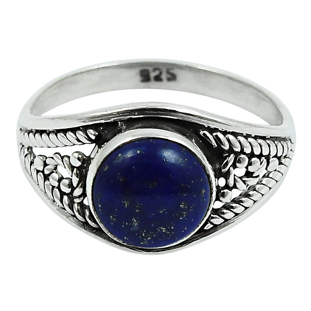 Gift For Woman Natural Lapis Lazuli Statement Ring 925 Silver R23