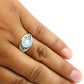 Natural Rainbow Moonstone Gemstone Cocktail Tribal Ring 925 Silver I1