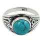 Natural Turquoise Gemstone 925 Silver Elegant Statement Ring For Her E2