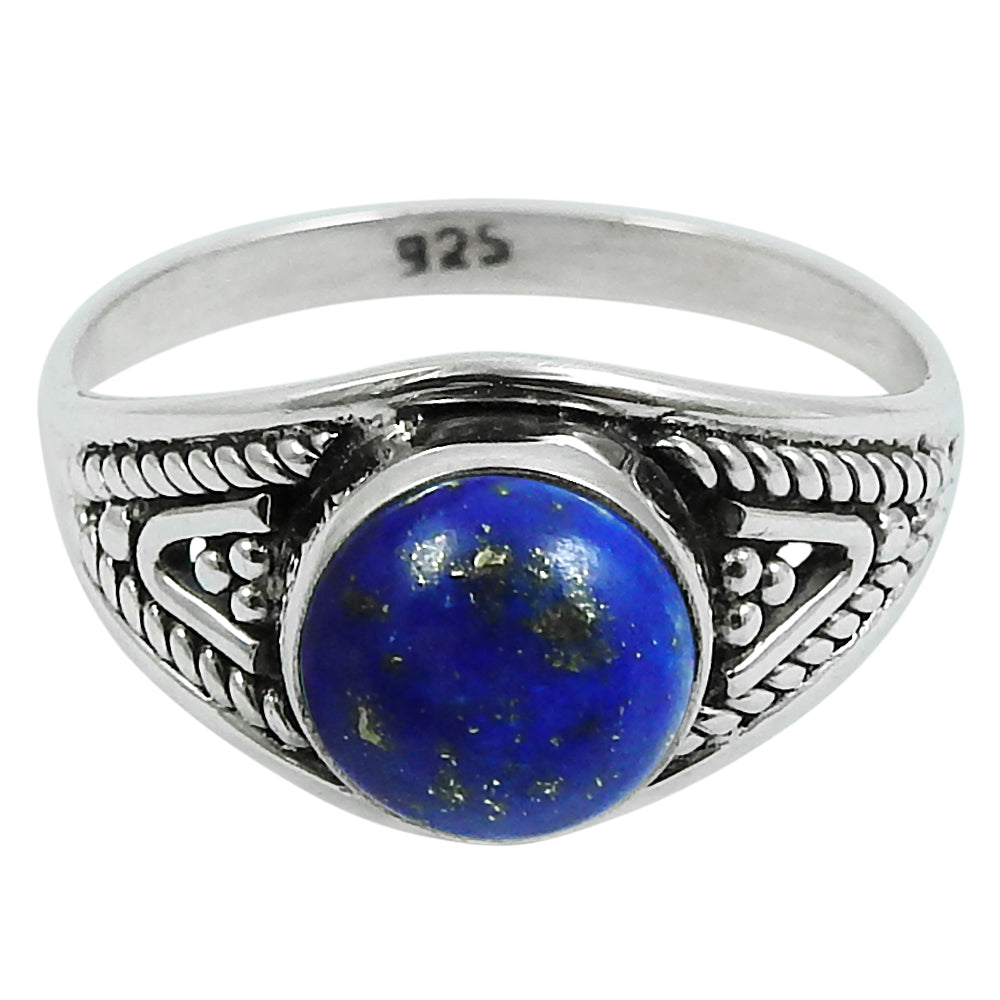 Gift For Her Statement Ring 925 Silver Natural Lapis Lazuli Z18