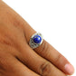 Gift For Her Statement Ring 925 Silver Natural Lapis Lazuli Z18