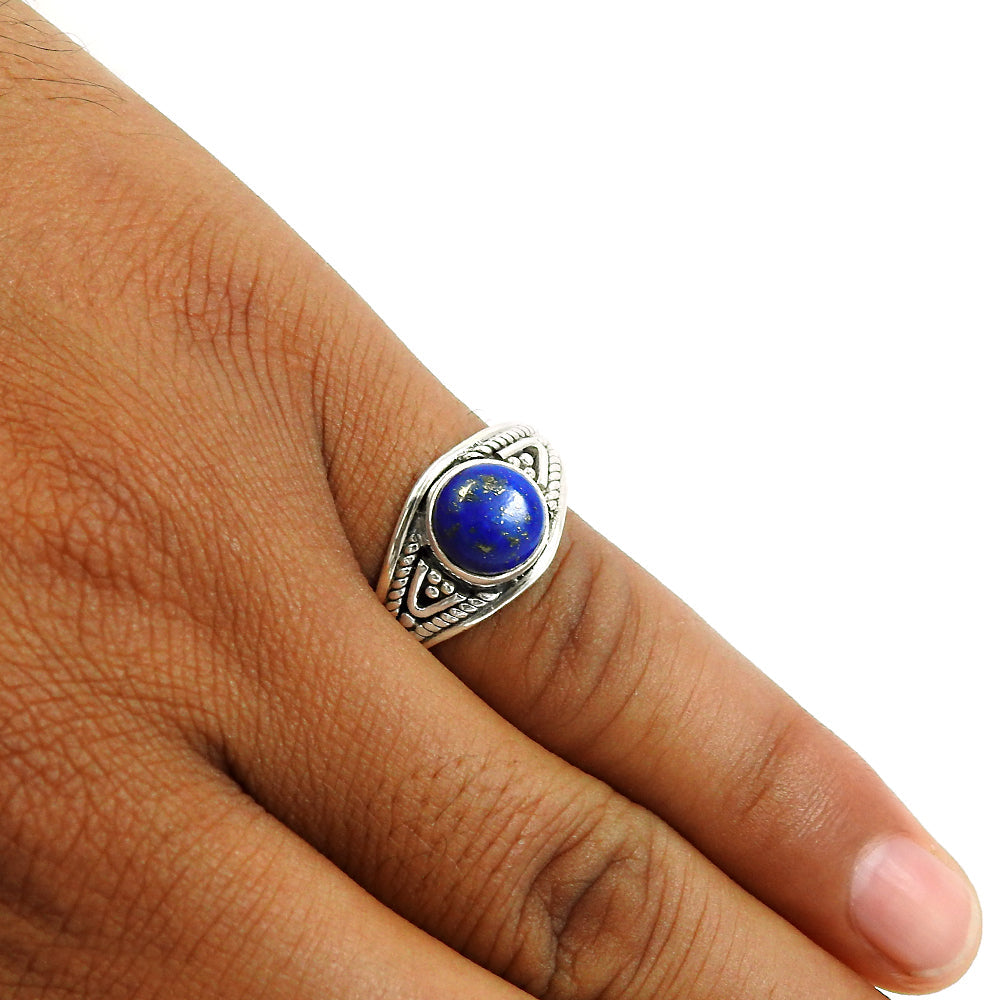 Gift For Her Statement Ring 925 Silver Natural Lapis Lazuli Z18