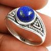 Gift For Her Statement Ring 925 Silver Natural Lapis Lazuli Z18
