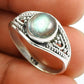 Gift For Woman 925 Silver Natural Labradorite Cocktail Boho Ring I1