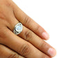 Natural Rainbow Moonstone Gemstone Statement Vintage Ring 925 Silver J1