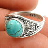 Natural Turquoise 925 Silver Cocktail Bohemian Ring For Women I1