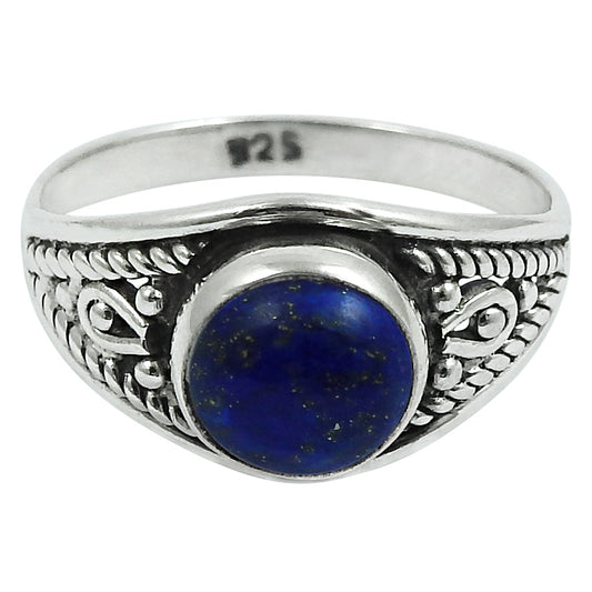 Gift For Her Solid 925 Silver Natural Lapis Lazuli Cocktail Ring Z5