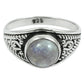 Solid 925 Silver Natural Rainbow Moonstone Party Wear Handmade Ring G6