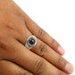 Solid 925 Silver Natural Red Garnet Gemstone Charming Statement Ring H6