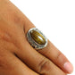 Natural Tiger Eye Solitaire Ethnic Ring 925 Silver For Girls E11