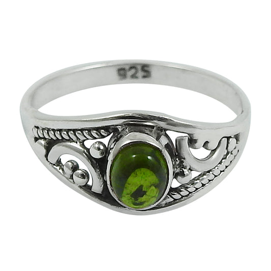 Natural Green Tourmaline Gemstone Ring 925 Silver Handmade Jewelry