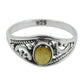 Natural Yellow Tourmaline Gemstone Statement Ring Solid 925 Silver Jewelry