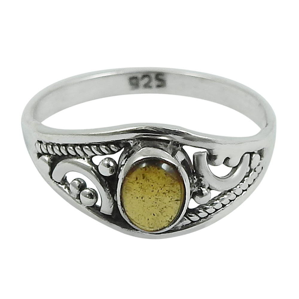 Natural Yellow Tourmaline Gemstone Statement Ring Solid 925 Silver Jewelry