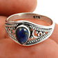 Natural Lapis Lazuli Gemstone Statement Tribal Blue Ring 925 Silver O14