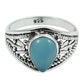 Gift For Woman Natural Chalcedony Statement Boho Ring 925 Silver K11