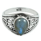 Gift For Woman Natural Labradorite Solitaire Ring 925 Silver L11