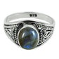 Gift For Woman 925 Silver Natural Labradorite Statement Trendy Ring W14