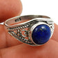 Gift For Woman Natural Lapis Lazuli Gemstone Ring 925 Silver Jewelry