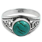Natural Turquoise Gemstone Solitaire Boho Ring 925 Silver For Women Z19