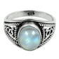Natural Rainbow Moonstone Statement Ethnic Ring 925 Silver For Women S11