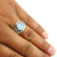 Natural Rainbow Moonstone Statement Ethnic Ring 925 Silver For Women S11