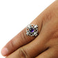 Natural Amethyst Gemstone Cocktail Vintage Ring 925 Silver For Girls T11