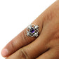 Natural Amethyst Gemstone Cocktail Vintage Ring 925 Silver For Girls T11