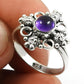 Natural Amethyst Gemstone Cocktail Vintage Ring 925 Silver For Girls T11