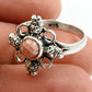 Natural Rhodochrosite Gemstone 925 Silver Stress Relief Ring Women Gift