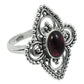 Natural Garnet Gemstone Solitaire Artisan Ring 925 Silver For Women U11