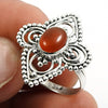 Gift For Women Statement Bohemian Ring 925 Silver Natural Carnelian P60
