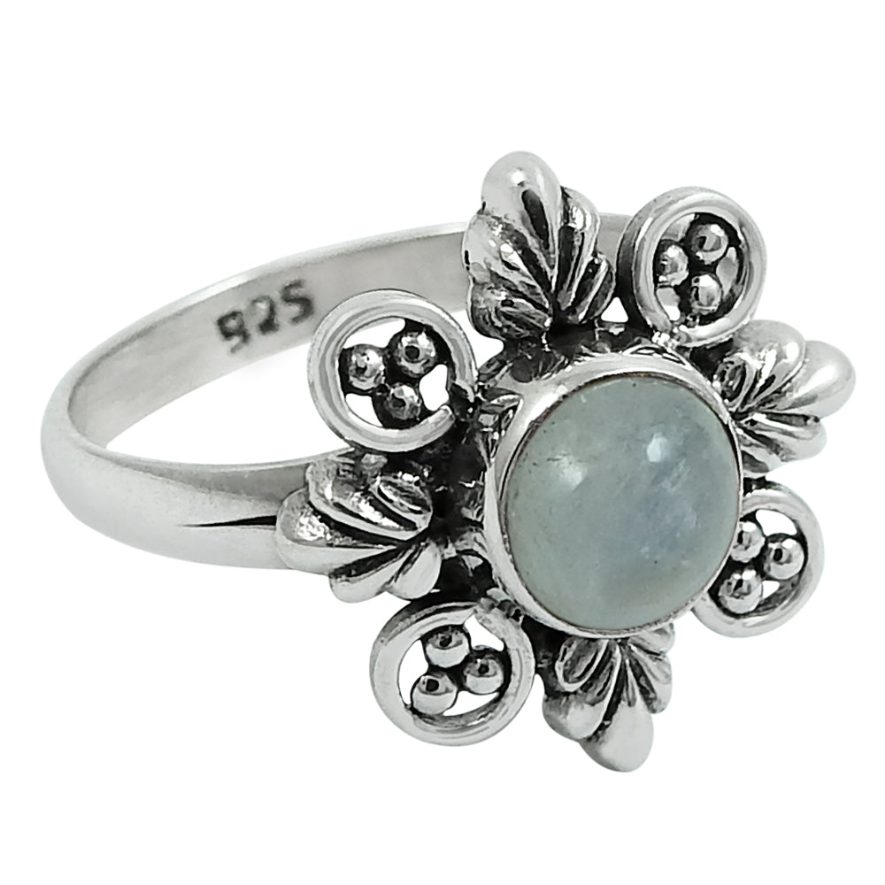 Natural Rainbow Moonstone Sterling Silver New Cocktail Mother Tribal Ring
